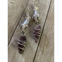 Amara Amethyst Crystal & Hand Earrings-Womens-Eclectic-Boutique-Clothing-for-Women-Online-Hippie-Clothes-Shop