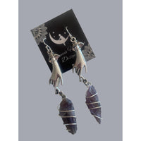 Amara Amethyst Crystal & Hand Earrings-Womens-Eclectic-Boutique-Clothing-for-Women-Online-Hippie-Clothes-Shop
