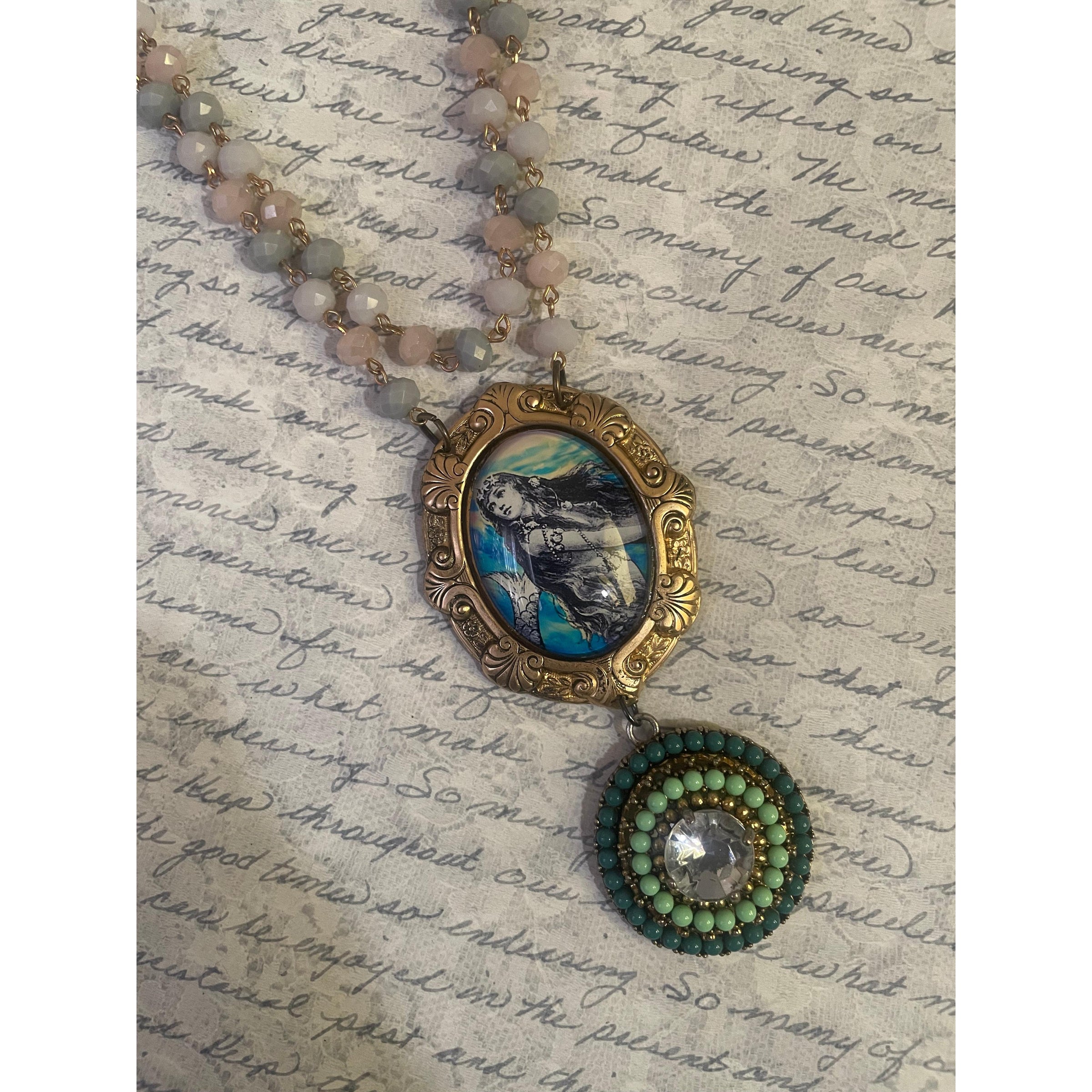 Blue Mermaid Necklace-Womens-Eclectic-Boutique-Clothing-for-Women-Online-Hippie-Clothes-Shop