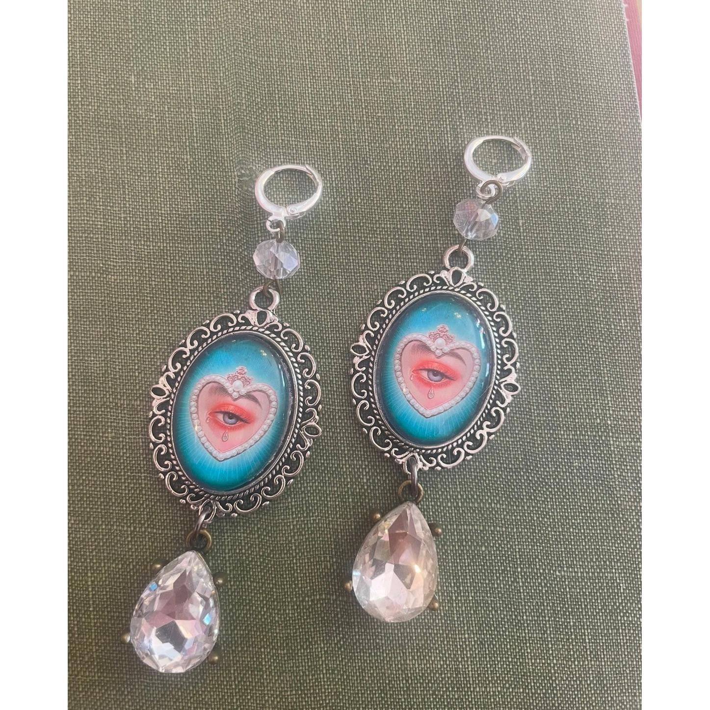 Heart of Glass Earrings-Womens-Eclectic-Boutique-Clothing-for-Women-Online-Hippie-Clothes-Shop