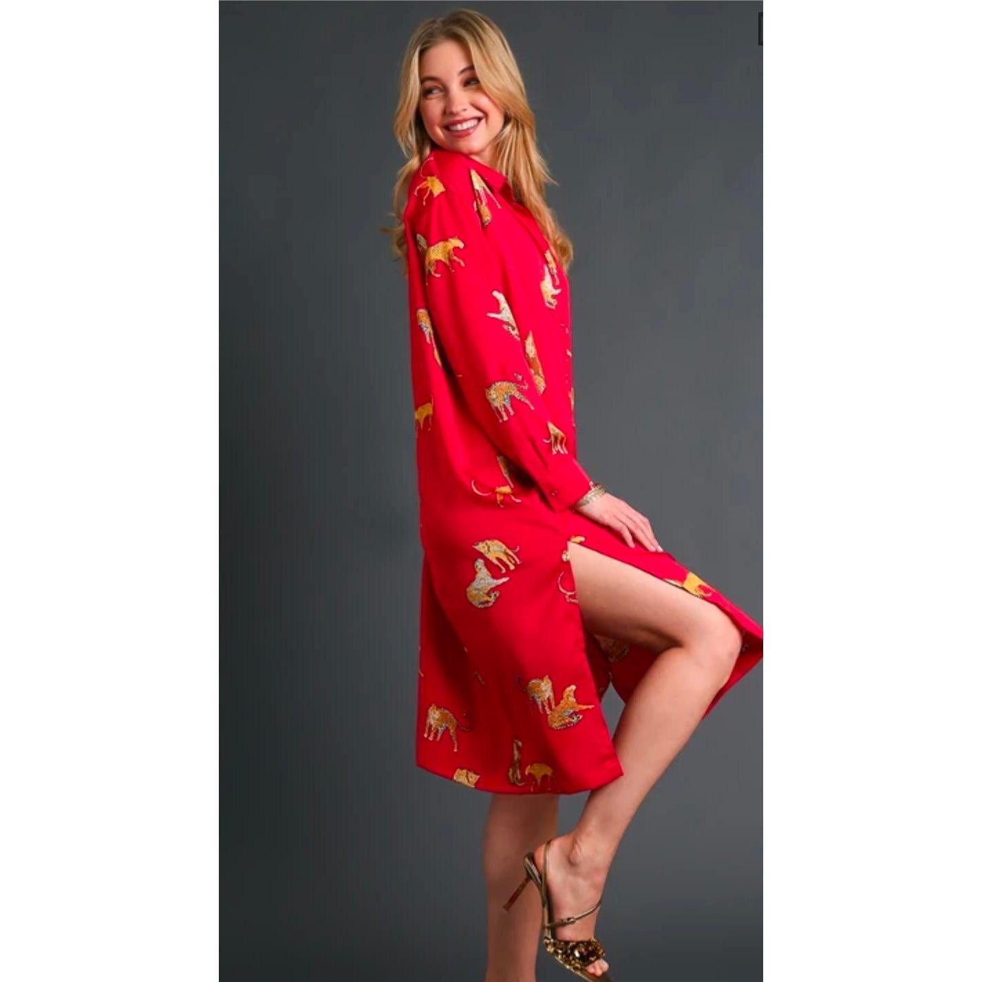 Jungle Red Dress-Womens-Eclectic-Boutique-Clothing-for-Women-Online-Hippie-Clothes-Shop