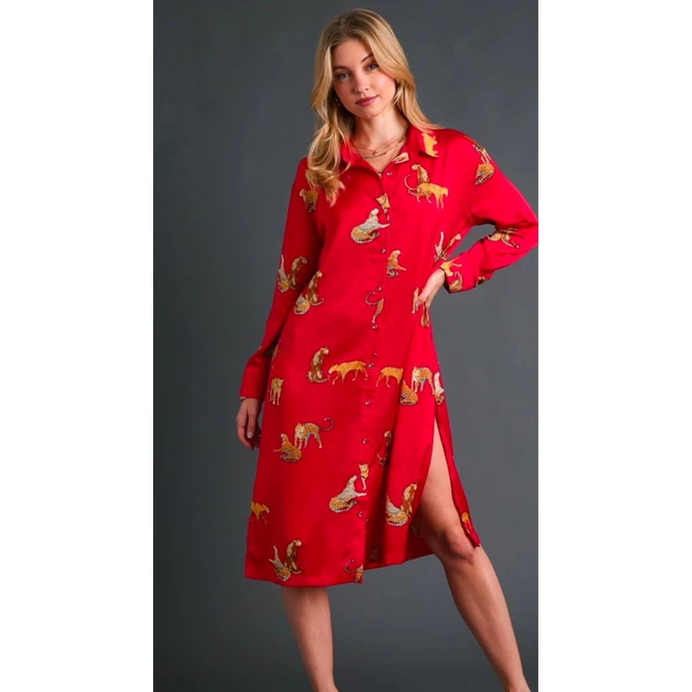 Jungle Red Dress-Womens-Eclectic-Boutique-Clothing-for-Women-Online-Hippie-Clothes-Shop