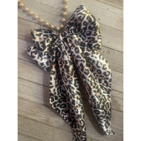 Leopard Bow on Pearl Necklace-Womens-Eclectic-Boutique-Clothing-for-Women-Online-Hippie-Clothes-Shop