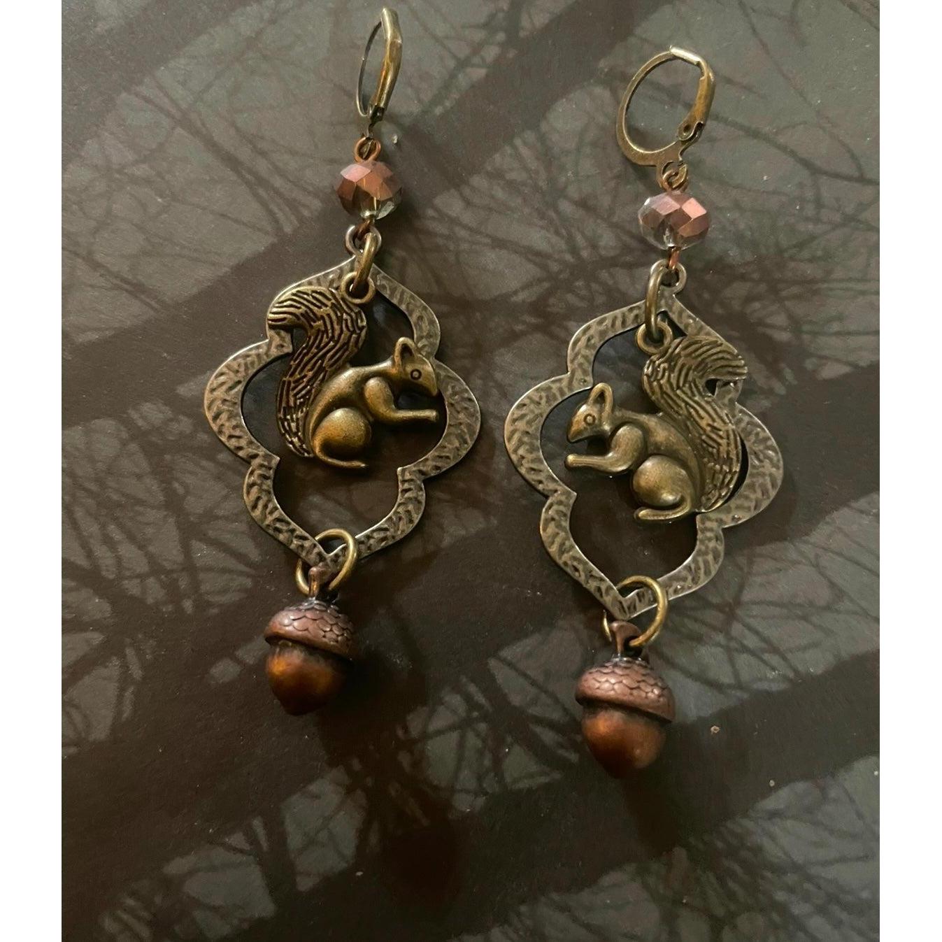 Squirrel & Nut Earrings-Womens-Eclectic-Boutique-Clothing-for-Women-Online-Hippie-Clothes-Shop