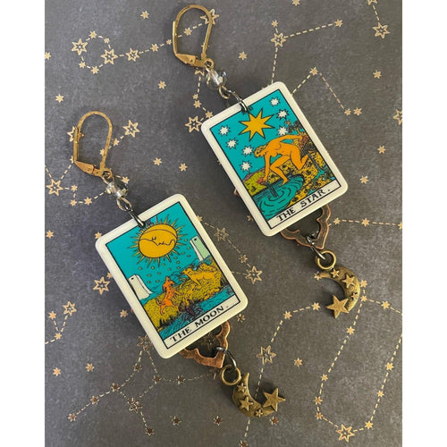 Moon & Star Tarot Earrings-Womens-Eclectic-Boutique-Clothing-for-Women-Online-Hippie-Clothes-Shop