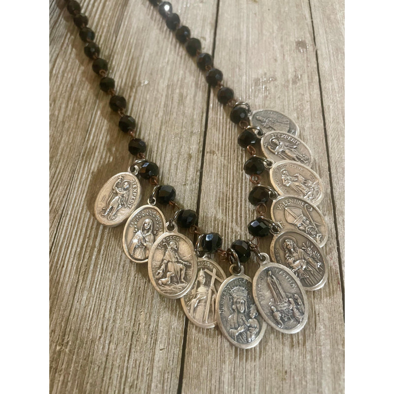 11 Saint Medals Necklace-Womens-Eclectic-Boutique-Clothing-for-Women-Online-Hippie-Clothes-Shop