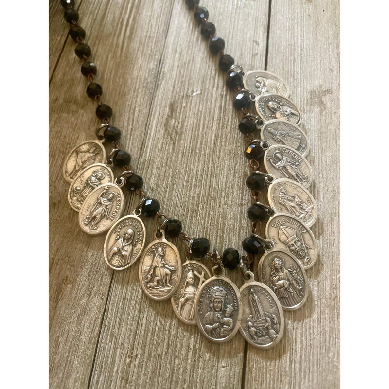 15 Saint Medals Necklace-Womens-Eclectic-Boutique-Clothing-for-Women-Online-Hippie-Clothes-Shop