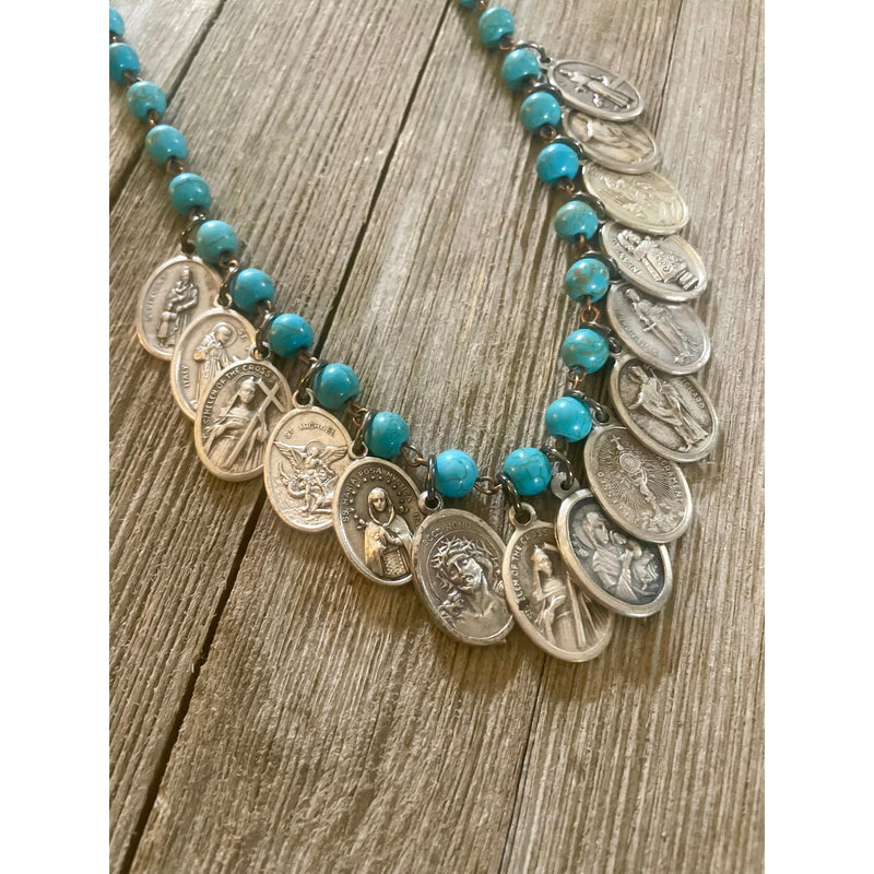 15 Saint Medals Necklace-Womens-Eclectic-Boutique-Clothing-for-Women-Online-Hippie-Clothes-Shop