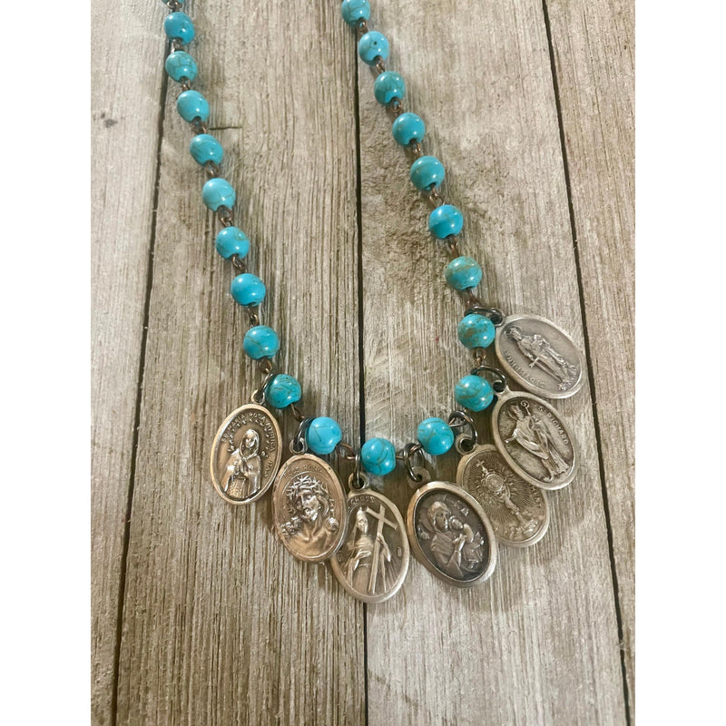 7 Religious Medals Necklace-Womens-Eclectic-Boutique-Clothing-for-Women-Online-Hippie-Clothes-Shop