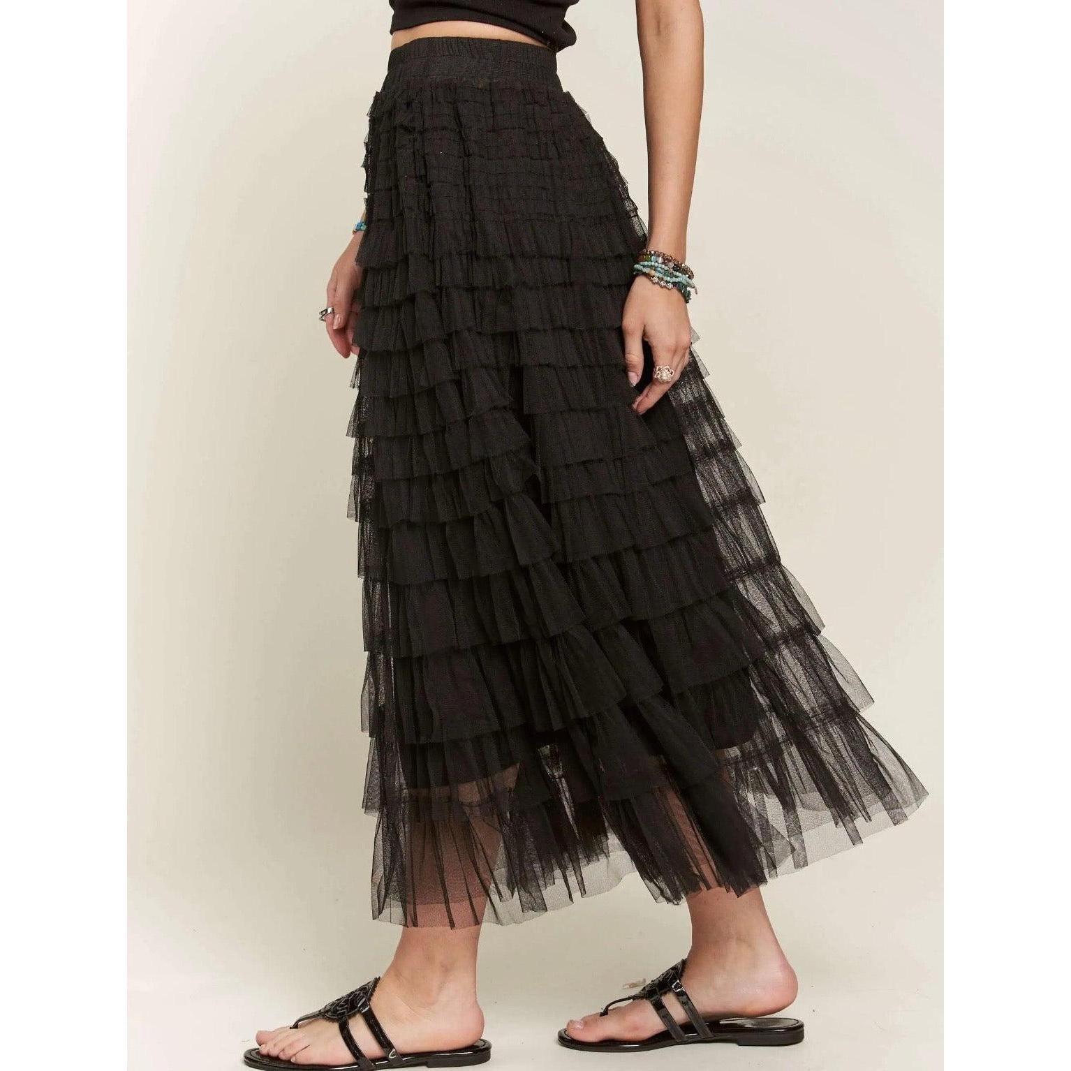 Ballerina Black Tulle Skirt-Womens-Eclectic-Boutique-Clothing-for-Women-Online-Hippie-Clothes-Shop