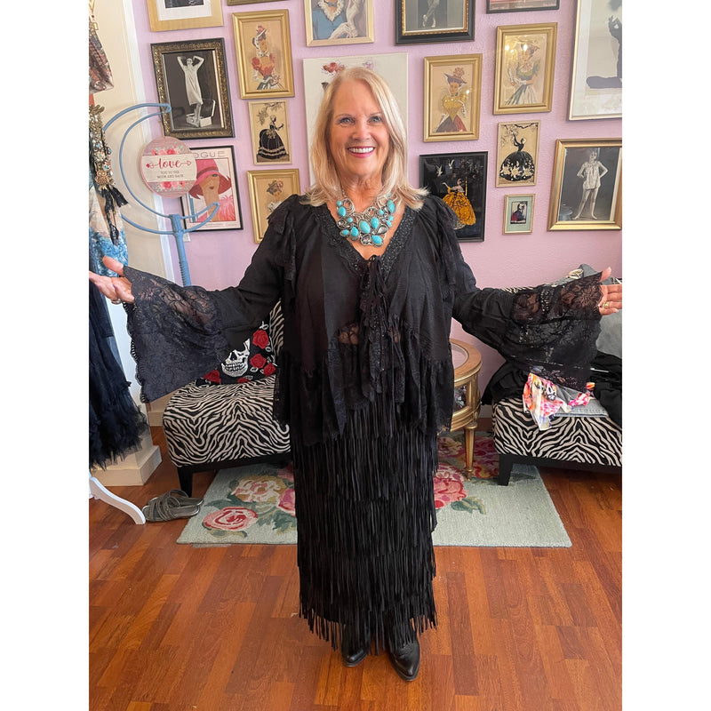 Black Magic Fringe Skirt/Dress-Womens-Eclectic-Boutique-Clothing-for-Women-Online-Hippie-Clothes-Shop