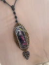 Black & Pink Guadalupe Necklace-Womens-Eclectic-Boutique-Clothing-for-Women-Online-Hippie-Clothes-Shop