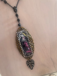 Black & Pink Guadalupe Necklace-Womens-Eclectic-Boutique-Clothing-for-Women-Online-Hippie-Clothes-Shop