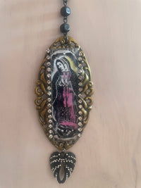 Black & Pink Guadalupe Necklace-Womens-Eclectic-Boutique-Clothing-for-Women-Online-Hippie-Clothes-Shop