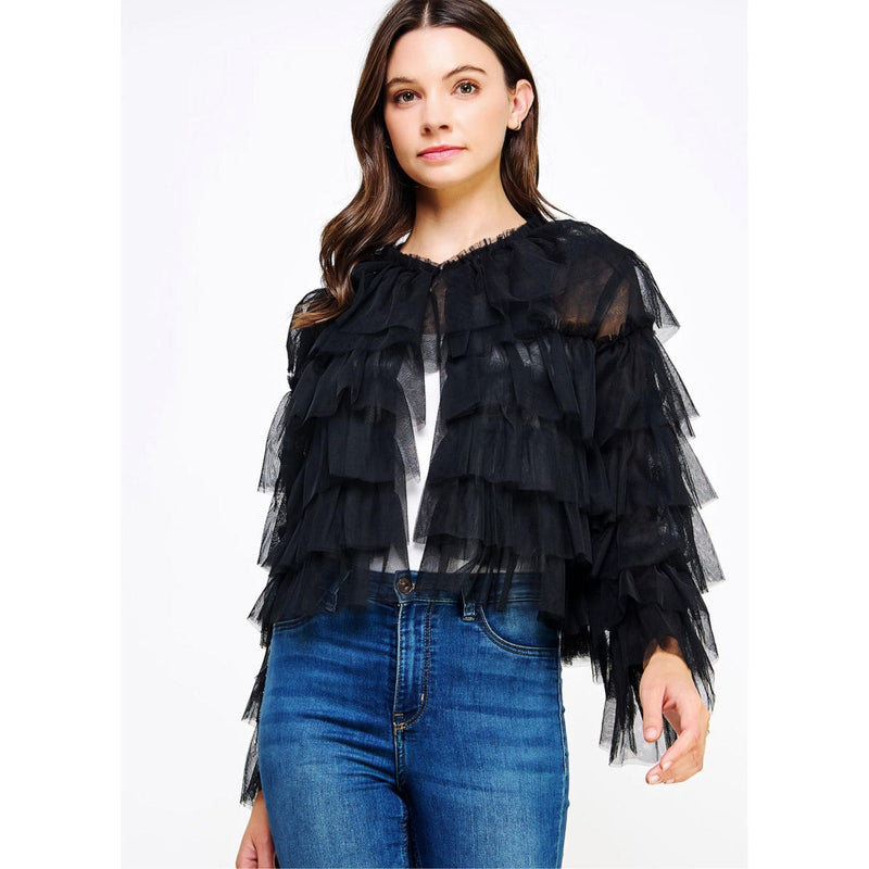 Black Swan Ruffled Jacket-Womens-Eclectic-Boutique-Clothing-for-Women-Online-Hippie-Clothes-Shop