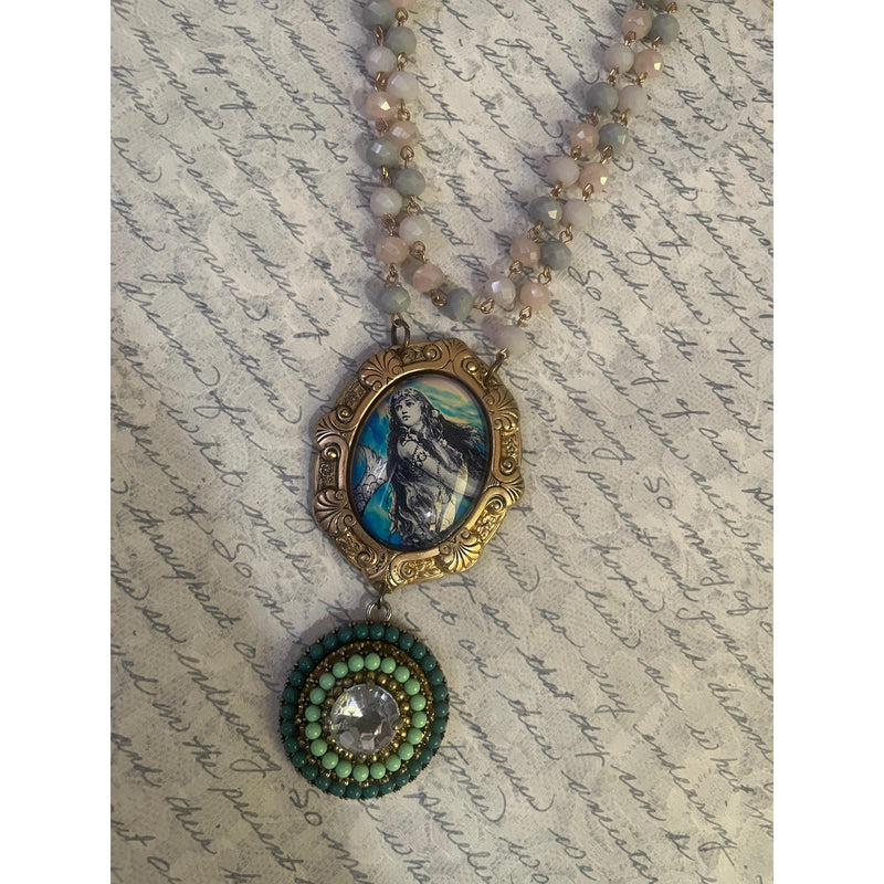 Blue Mermaid Necklace-Womens-Eclectic-Boutique-Clothing-for-Women-Online-Hippie-Clothes-Shop