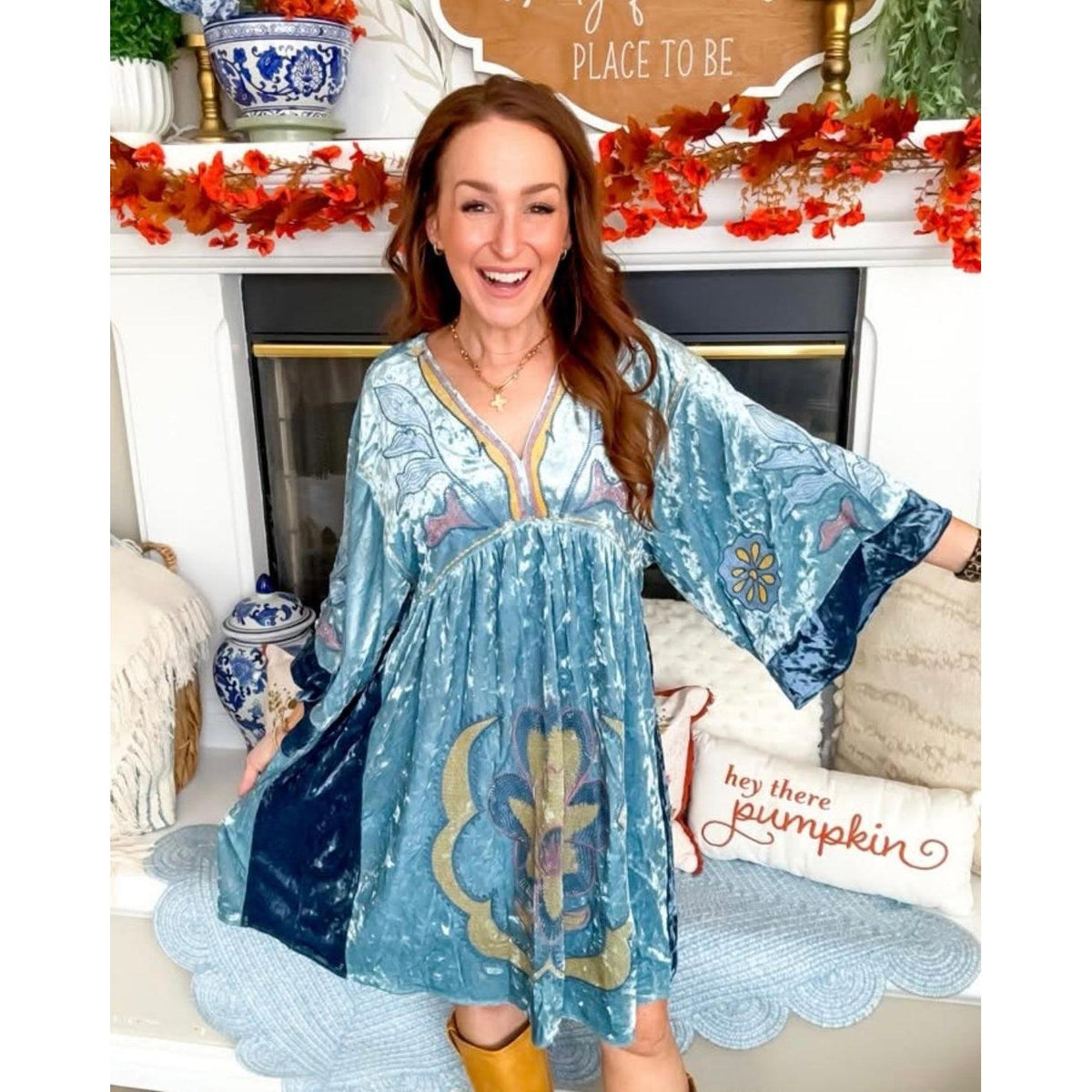 Blue Moon Velvet Dress-Womens-Eclectic-Boutique-Clothing-for-Women-Online-Hippie-Clothes-Shop