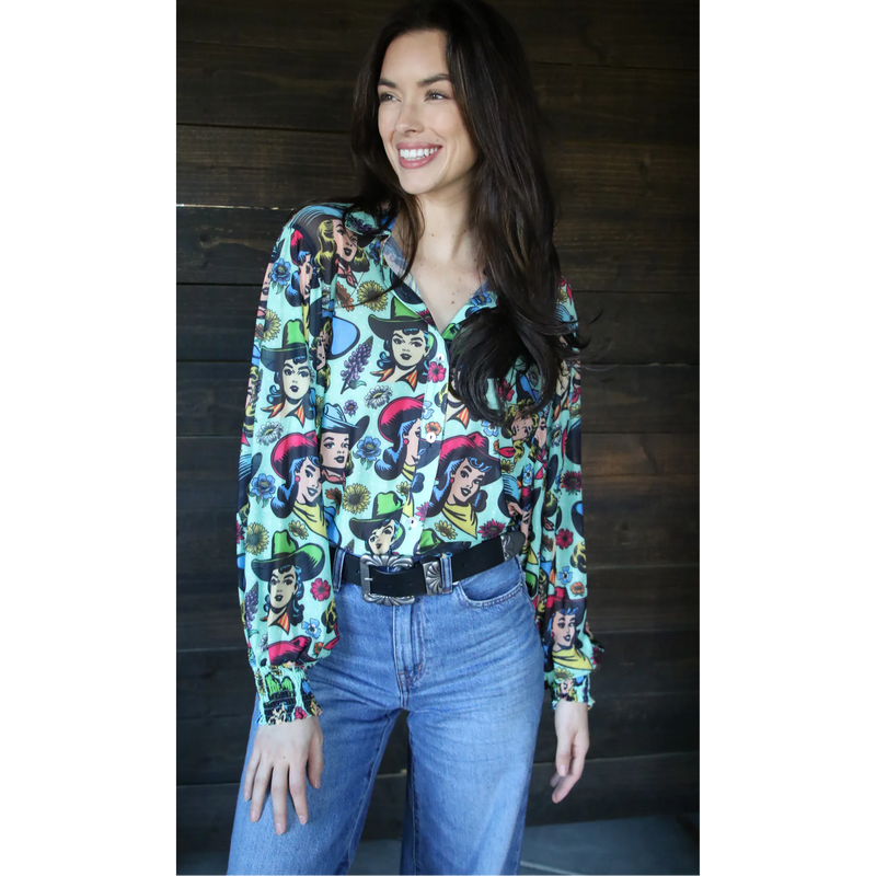 Cowgirl Summer Blouse-Womens-Eclectic-Boutique-Clothing-for-Women-Online-Hippie-Clothes-Shop