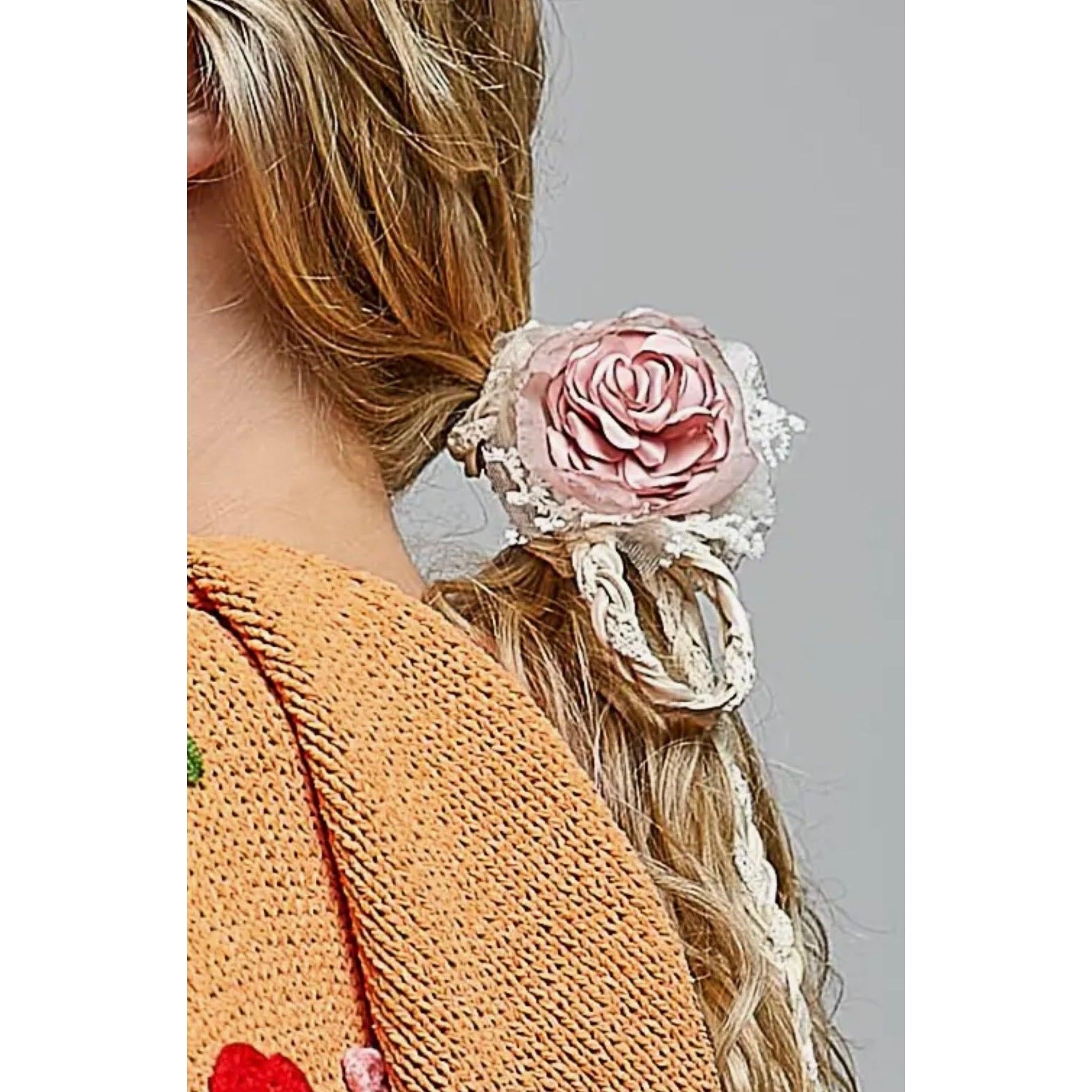 Cream & Pink Rose Adornment-Womens-Eclectic-Boutique-Clothing-for-Women-Online-Hippie-Clothes-Shop