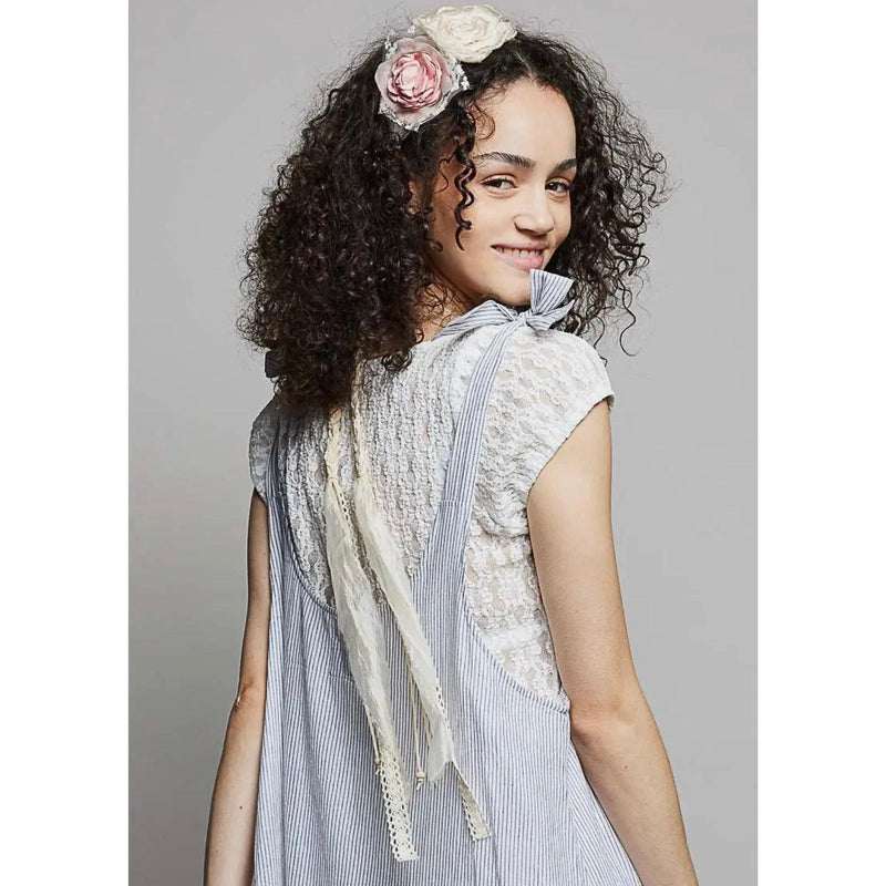 Cream & Pink Rose Adornment-Womens-Eclectic-Boutique-Clothing-for-Women-Online-Hippie-Clothes-Shop