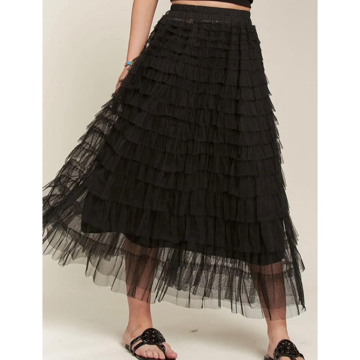 Ballerina Black Tulle Skirt-Womens-Eclectic-Boutique-Clothing-for-Women-Online-Hippie-Clothes-Shop