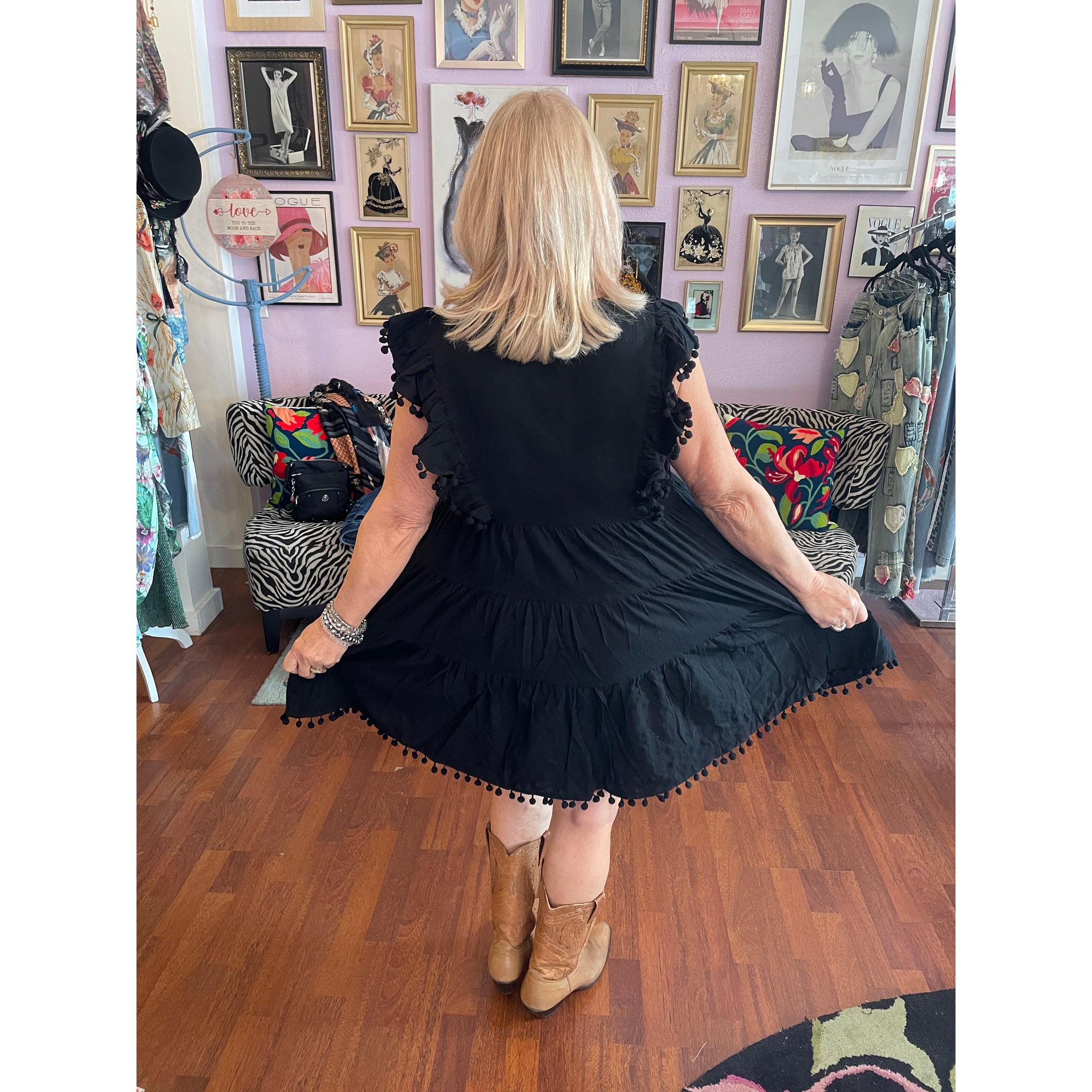 Dark Garden Mini Dress-Womens-Eclectic-Boutique-Clothing-for-Women-Online-Hippie-Clothes-Shop