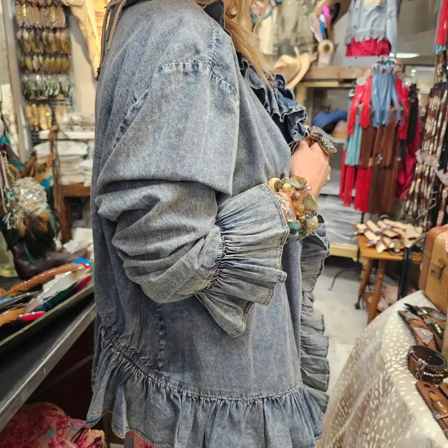 Denim Ruffle Jacket-Womens-Eclectic-Boutique-Clothing-for-Women-Online-Hippie-Clothes-Shop