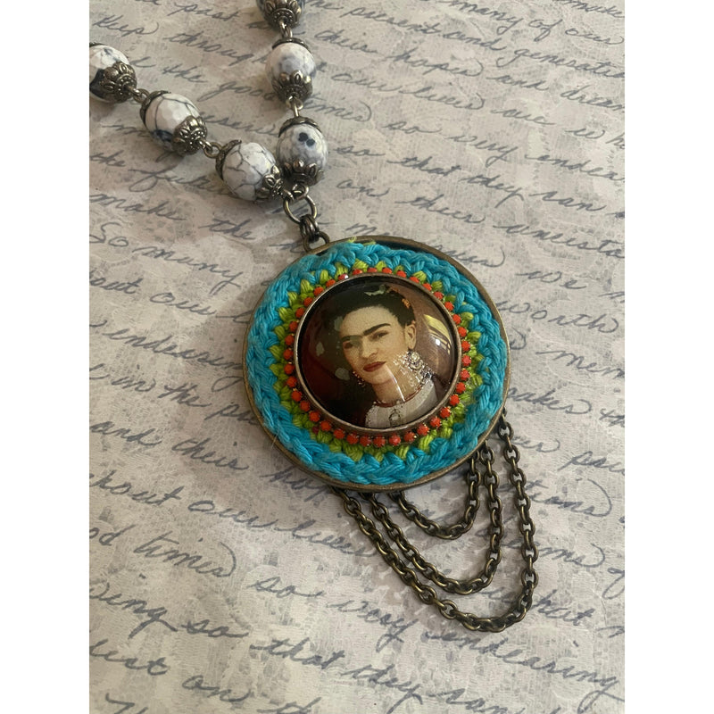 Frida Kahlo Necklace-Womens-Eclectic-Boutique-Clothing-for-Women-Online-Hippie-Clothes-Shop