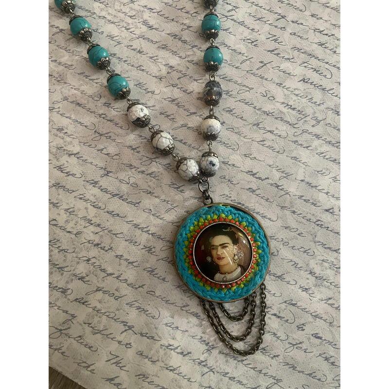 Frida Kahlo Necklace-Womens-Eclectic-Boutique-Clothing-for-Women-Online-Hippie-Clothes-Shop