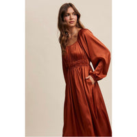 Ginger Spice Satin Dress-Womens-Eclectic-Boutique-Clothing-for-Women-Online-Hippie-Clothes-Shop