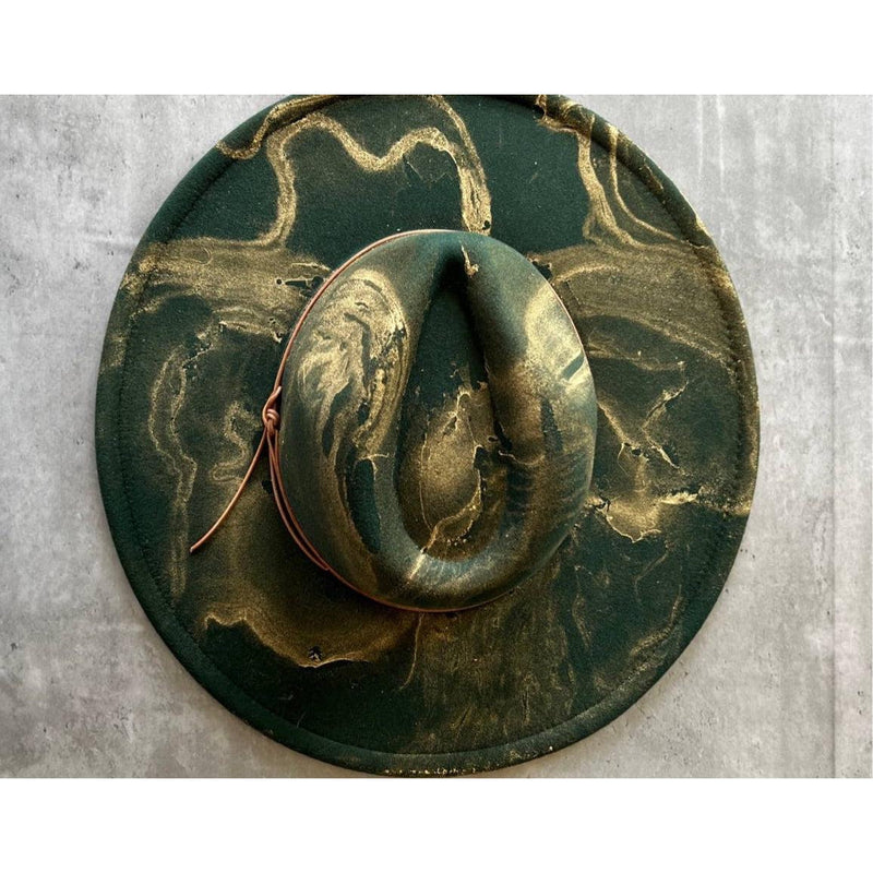 Gold Marbled Wide Brim Hat-Womens-Eclectic-Boutique-Clothing-for-Women-Online-Hippie-Clothes-Shop