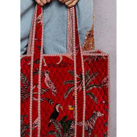 Jungle Red Velvet Tote-Womens-Eclectic-Boutique-Clothing-for-Women-Online-Hippie-Clothes-Shop