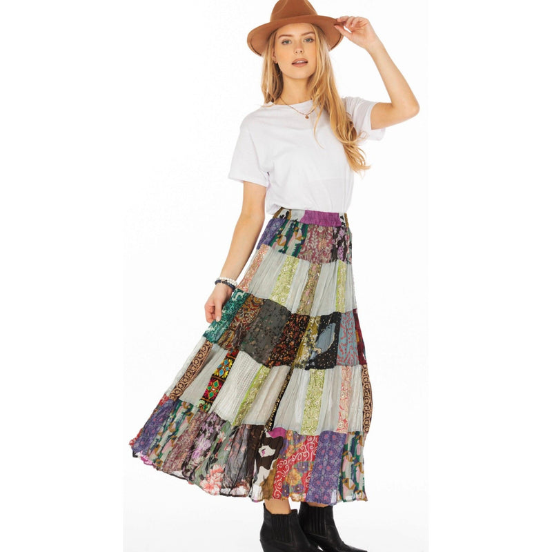 Nina Patchwork Skirt-Womens-Eclectic-Boutique-Clothing-for-Women-Online-Hippie-Clothes-Shop