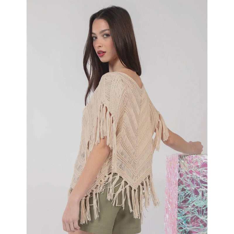 Oatmeal Fringed Sweater-Womens-Eclectic-Boutique-Clothing-for-Women-Online-Hippie-Clothes-Shop