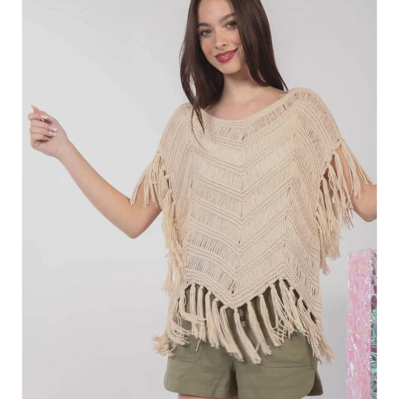 Oatmeal Fringed Sweater-Womens-Eclectic-Boutique-Clothing-for-Women-Online-Hippie-Clothes-Shop