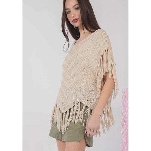 Oatmeal Fringed Sweater-Womens-Eclectic-Boutique-Clothing-for-Women-Online-Hippie-Clothes-Shop