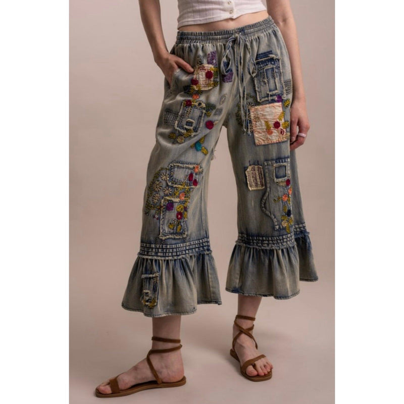 Patchwork Denim Pants-Womens-Eclectic-Boutique-Clothing-for-Women-Online-Hippie-Clothes-Shop