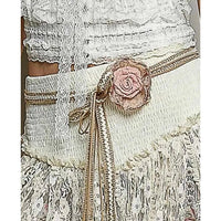 Pink & Tan Flower Adornment-Womens-Eclectic-Boutique-Clothing-for-Women-Online-Hippie-Clothes-Shop