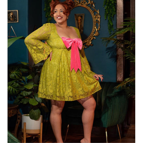 Priscilla Chartreuse Lace Dress-Womens-Eclectic-Boutique-Clothing-for-Women-Online-Hippie-Clothes-Shop