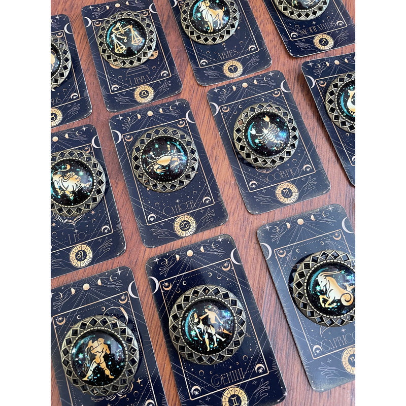 Retro black zodiac pins-Womens-Eclectic-Boutique-Clothing-for-Women-Online-Hippie-Clothes-Shop