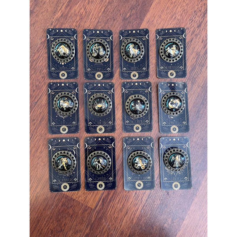 Retro black zodiac pins-Womens-Eclectic-Boutique-Clothing-for-Women-Online-Hippie-Clothes-Shop