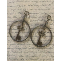 Rhinestone Key & Hoop Earrings-Womens-Eclectic-Boutique-Clothing-for-Women-Online-Hippie-Clothes-Shop