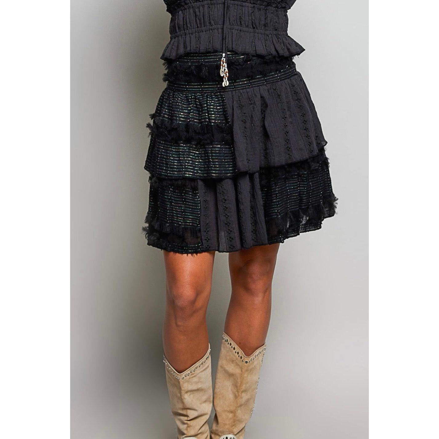 Ruffled Mini Skirt-Womens-Eclectic-Boutique-Clothing-for-Women-Online-Hippie-Clothes-Shop
