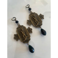 Saint Michael Earrings-Bronze-Womens-Eclectic-Boutique-Clothing-for-Women-Online-Hippie-Clothes-Shop