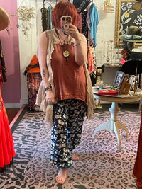 Silk banded bottom pants-Womens-Eclectic-Boutique-Clothing-for-Women-Online-Hippie-Clothes-Shop
