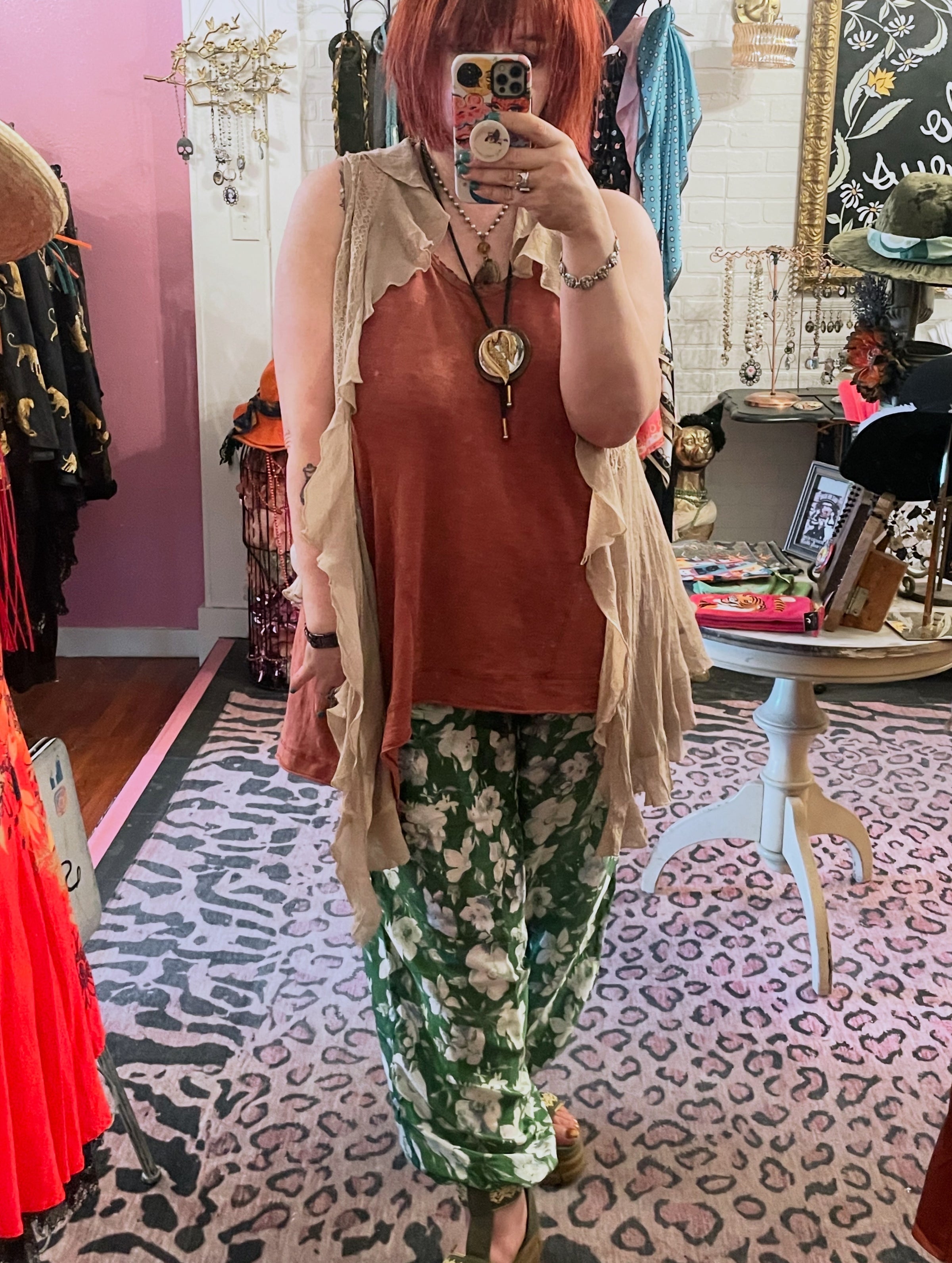 Silk banded bottom pants-Womens-Eclectic-Boutique-Clothing-for-Women-Online-Hippie-Clothes-Shop