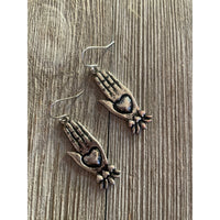 Silver Heart in Hand Earrings-Womens-Eclectic-Boutique-Clothing-for-Women-Online-Hippie-Clothes-Shop