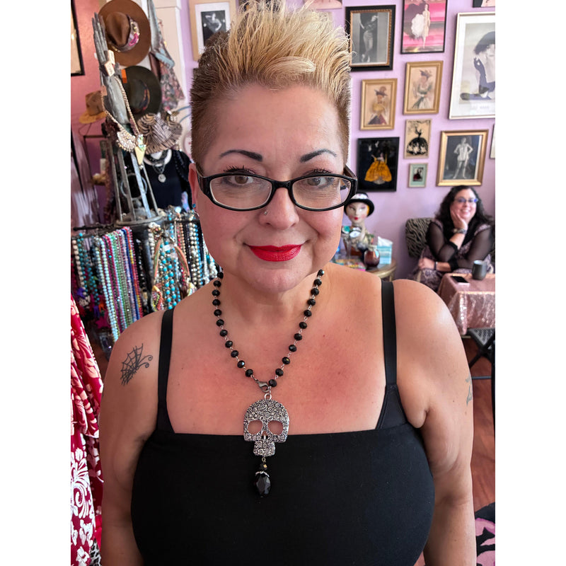 Skull Necklace-Womens-Eclectic-Boutique-Clothing-for-Women-Online-Hippie-Clothes-Shop