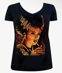 Smoking Bride of Frankenstein Shirt-Womens-Eclectic-Boutique-Clothing-for-Women-Online-Hippie-Clothes-Shop