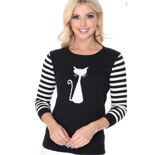 Striped Kitty Sweater-Womens-Eclectic-Boutique-Clothing-for-Women-Online-Hippie-Clothes-Shop